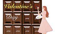 作品NO.f441　バレンタインデー,チョコレート,女性,女の子,イラスト