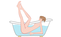 作品NO.F298　お風呂でエクササイズする女の子、運動