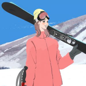 上村愛子さん・イメージイラスト／スキー教室 イラスト